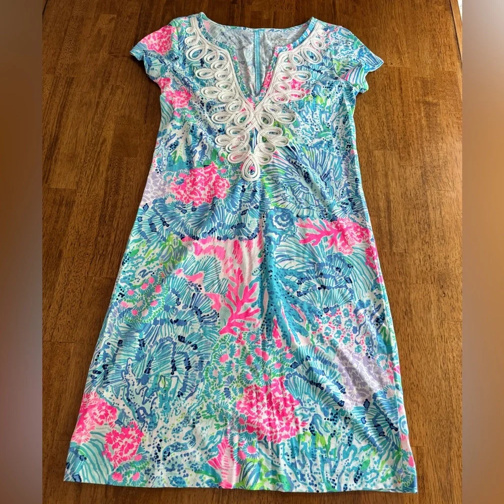 Lilly Pulitzer Brewster T-Shirt Dress SZ XS Sink Or Swim